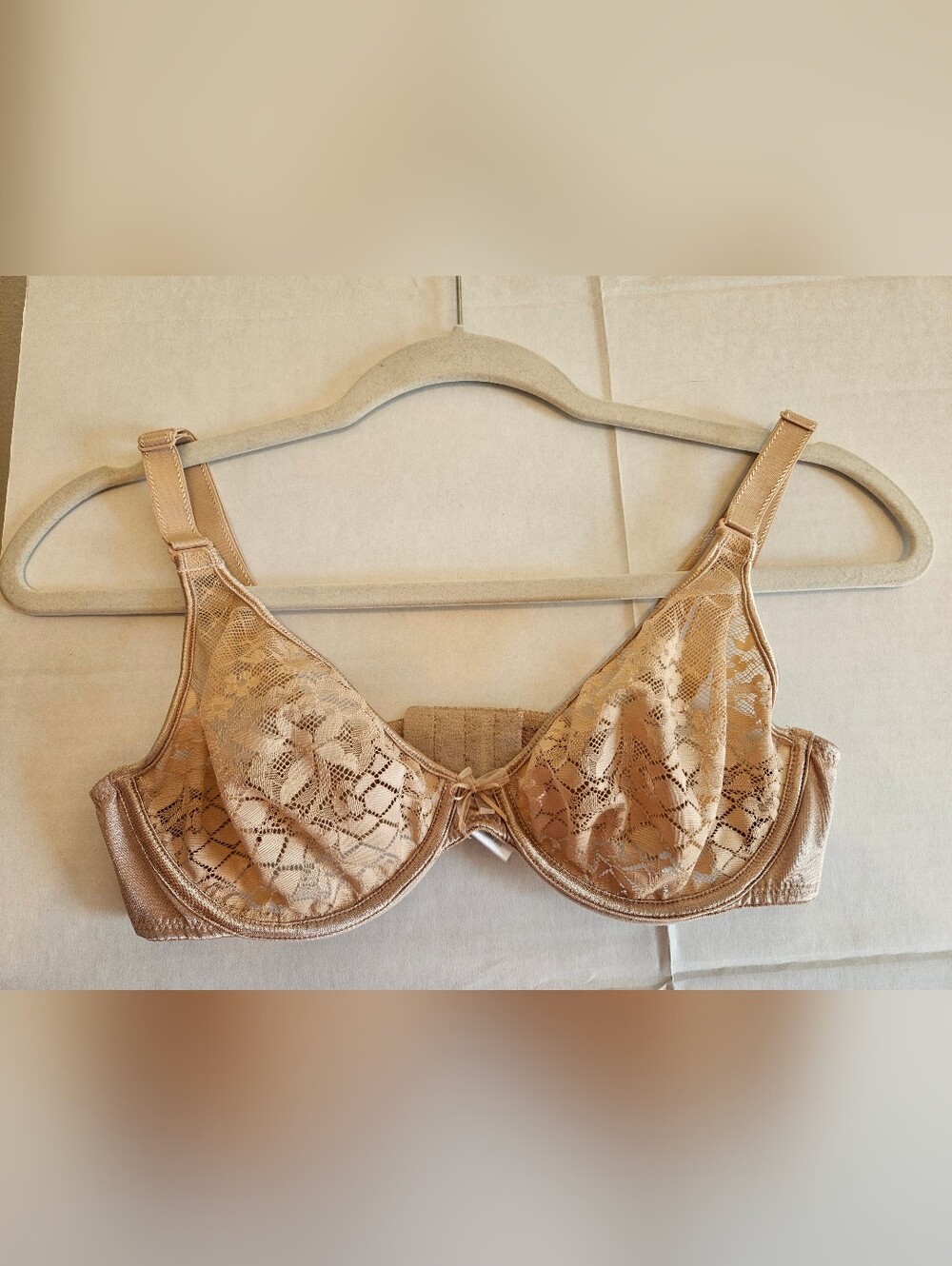 Empreinte Melody Seamless Underwire Bra 32C Beige Rose Gold Lace